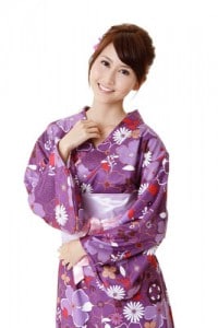 Japanese lady wearing a kimono