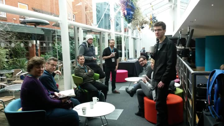 UK Genesis Meetup members in the atrium