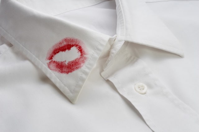 Lipstick on shirt collar