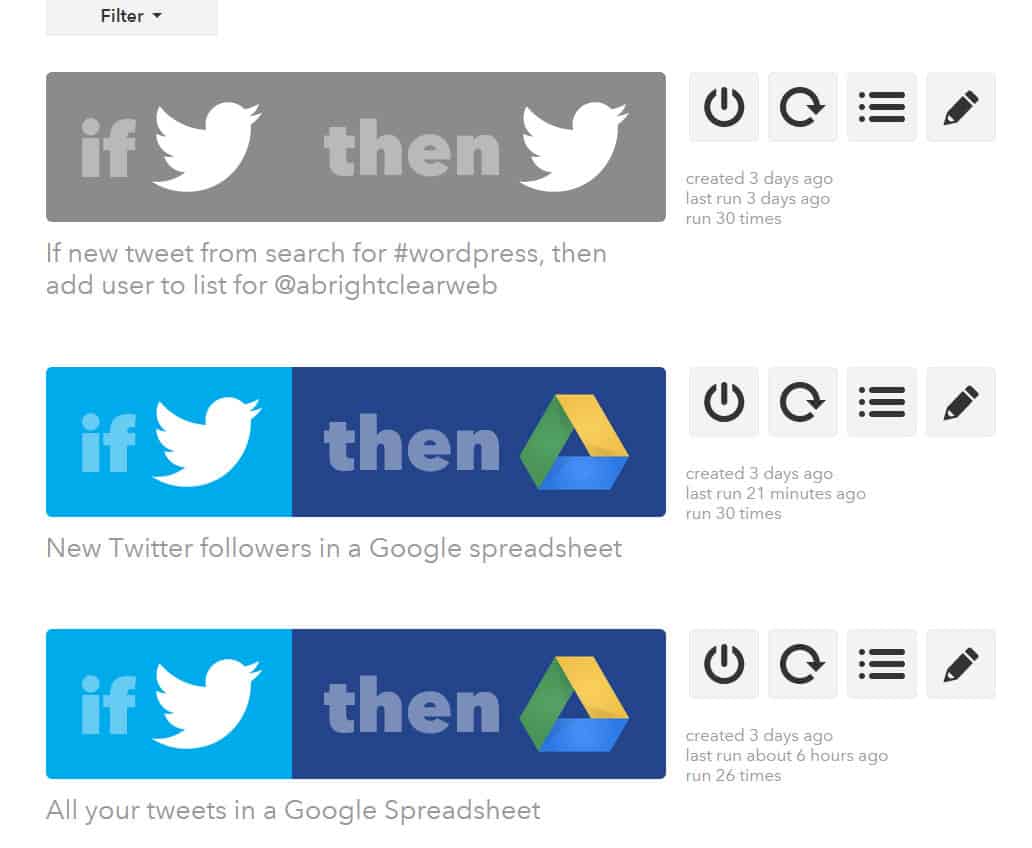 IFTTT recipes