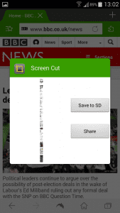 Save or share Android screenshot