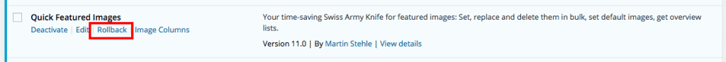 Roll back plugin option