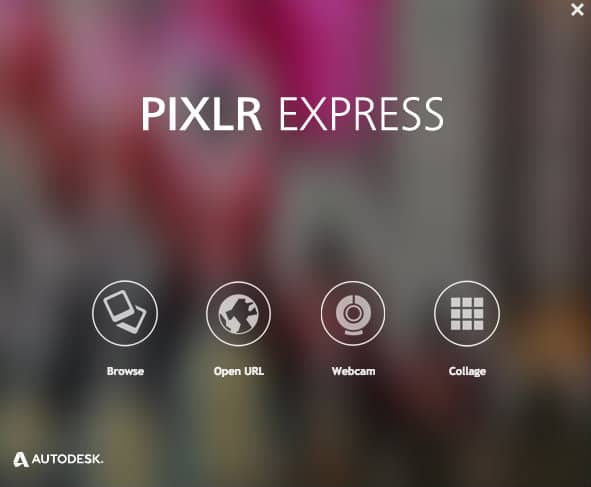 Pixlr Express starting options