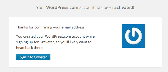 Your WordPress.com account has been activated