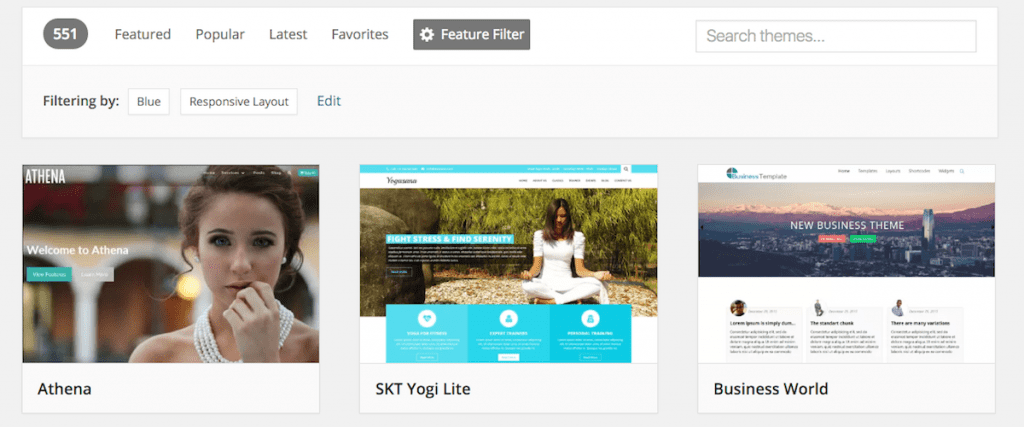 The WordPress.org Theme Directory Feature Filter