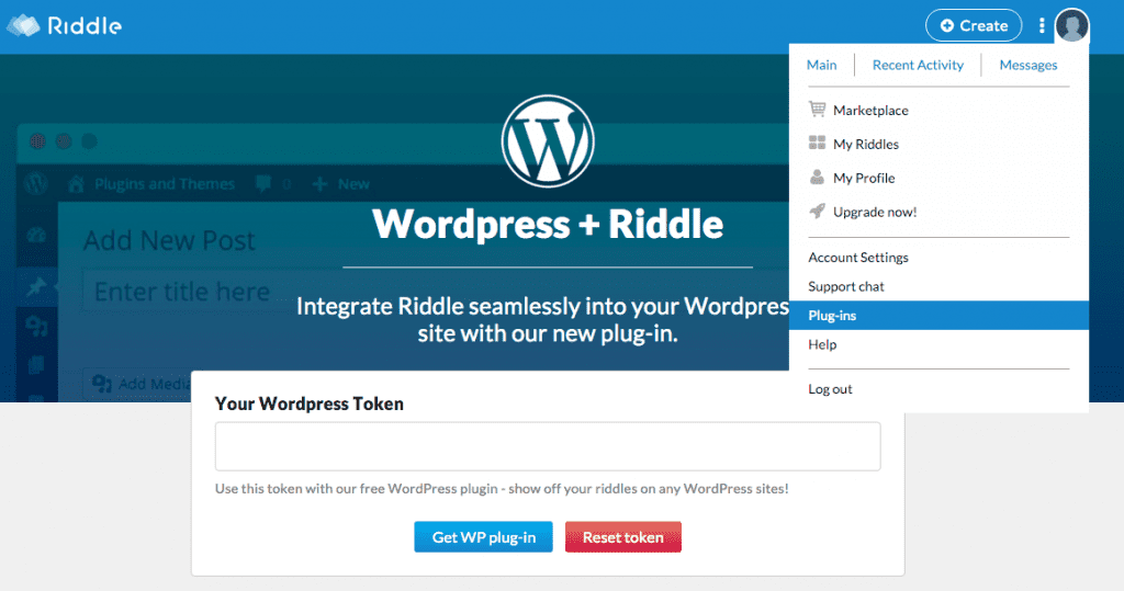 Your WordPress Token for Riddle