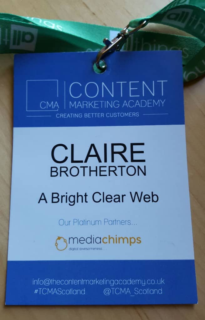 The Content Marketing Academy 2015 lanyard