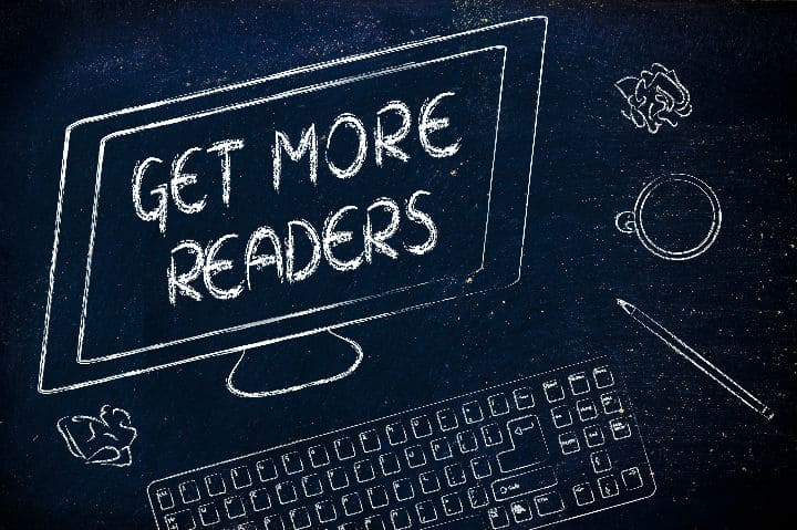 Get More Readers - text on a desktop computer