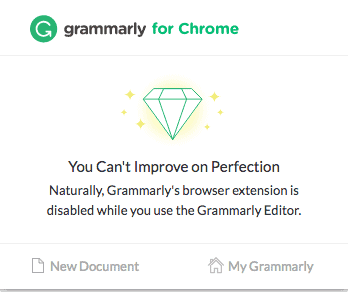 Grammarly extension on Chrome is disabled for the Grammarly Editor