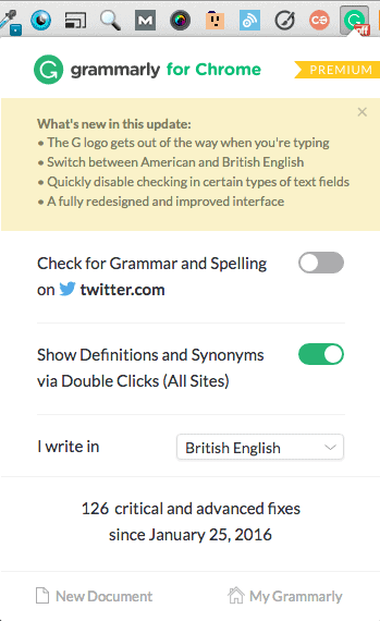 Grammarly for Chrome is disabled for Twitter