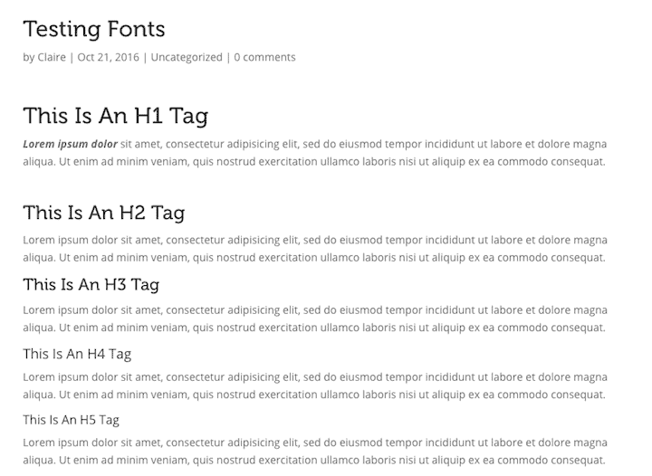 Museo font headings on Divi theme