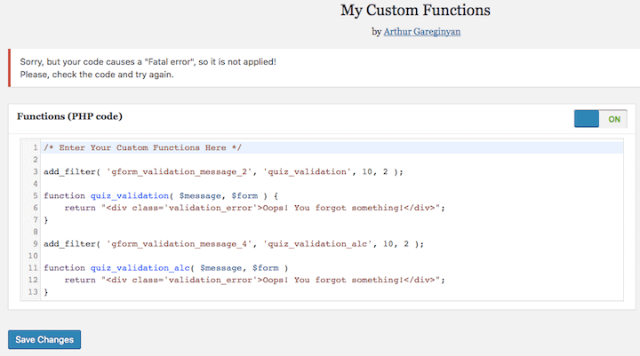 PHP Custom Exception, Working of Custom Function in PHP