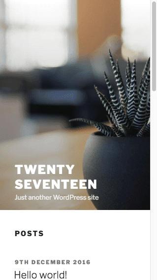 Twenty Seventeen on mobile portrait mode