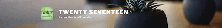Twenty Seventeen logo with site title and tagline