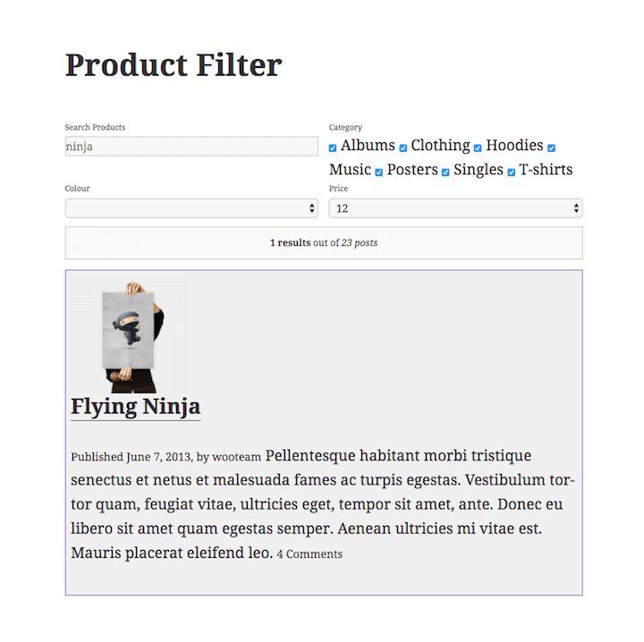 Product Filter – 1 result for a search for ninja in all product categories