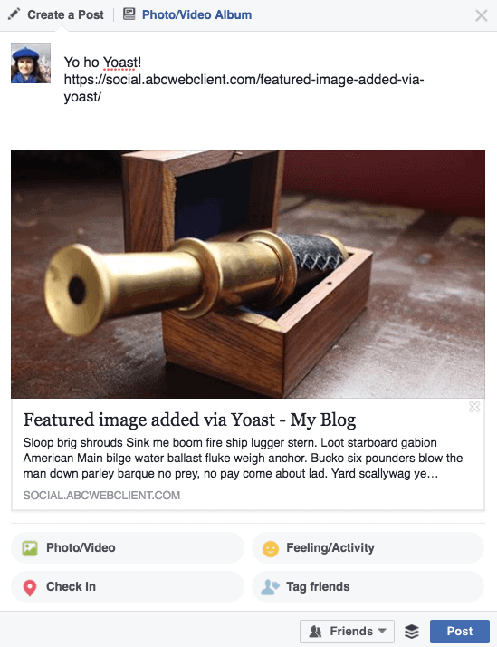 Facebook image added via Yoast of a telescope in a box