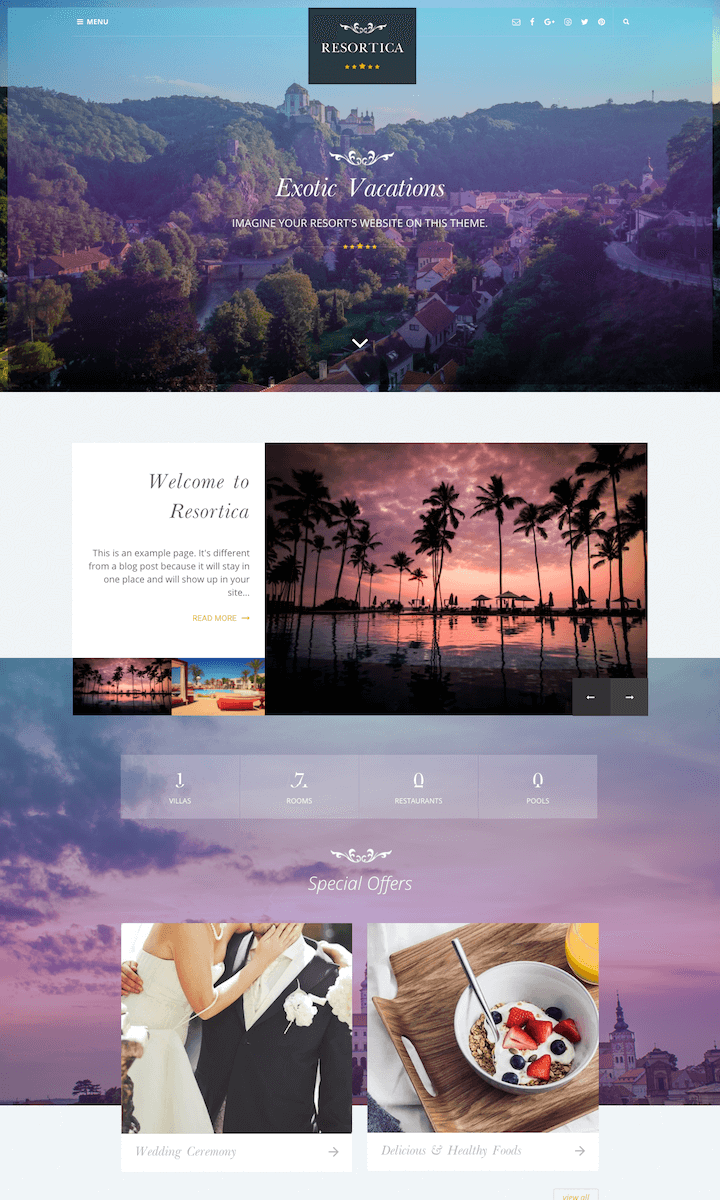 Resortica Lite theme demo