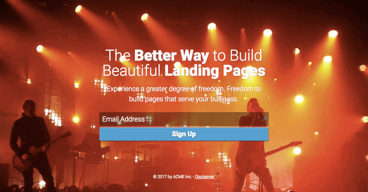 Thrive 'Rockstar' landing page template