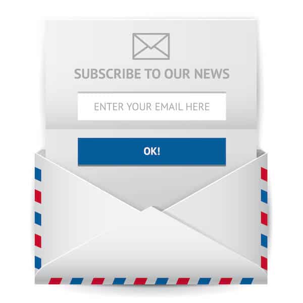 Email newsletter signup form