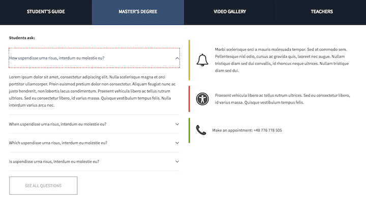 An accordion element opened in a tabpanel via the keyboard