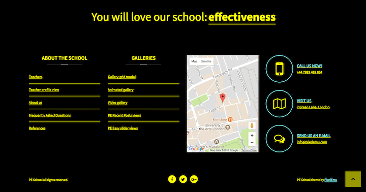 School theme, Yellow on black colour scheme