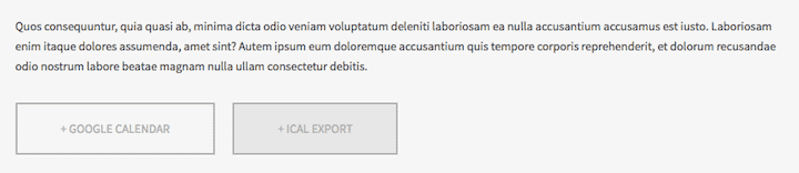 The iCal export button has focus but no outline; it's only a slightly darker shade of grey