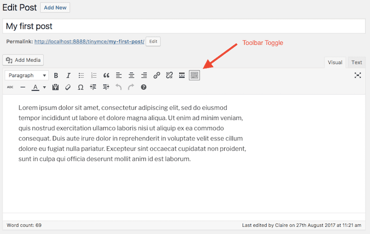 The WordPress Visual Editor