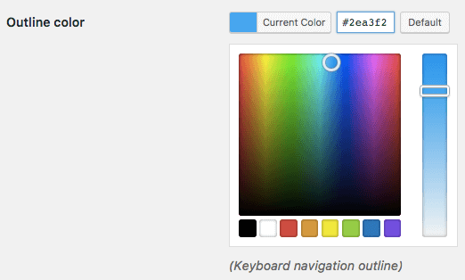 Divi Accessibility keyboard navigation outline colour picker