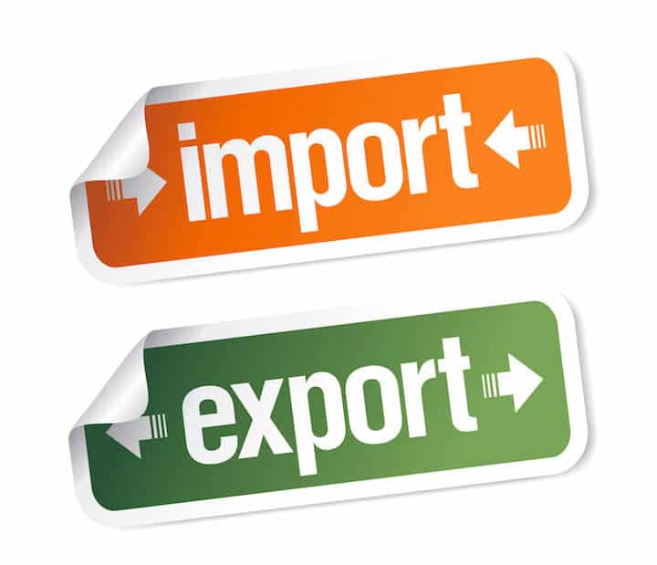 Import and export stickers