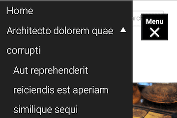 Responsive Menu - button on right with menu open