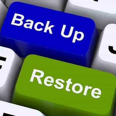 Back Up and Restore buttons on a keyboard