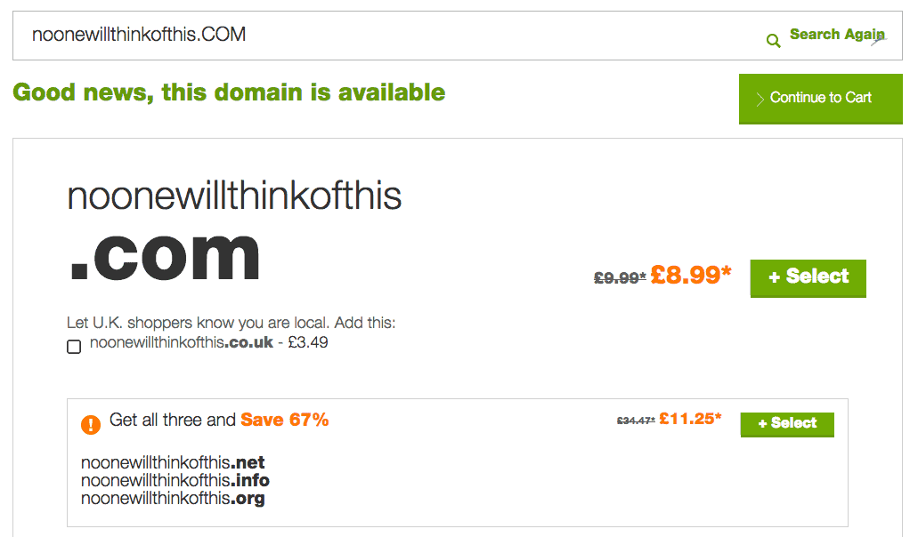 Domain yang tersedia