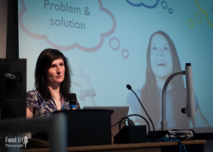 Claire Brotherton speaks on The How and Why of Small Business Blogging, at WordCamp London 2016