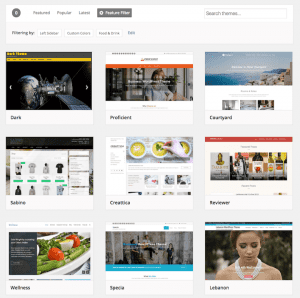 Themes with Left Sidebar, Custom Colors, Food & Drink