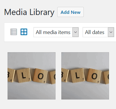 Identical cropped thumbnails in the WordPress Media Library