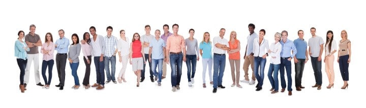 A diverse range of people (stock photo)
