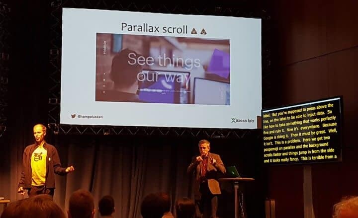 Hampus Sethfors describes parallax scroll's problems with BSL interpreting and live captioning