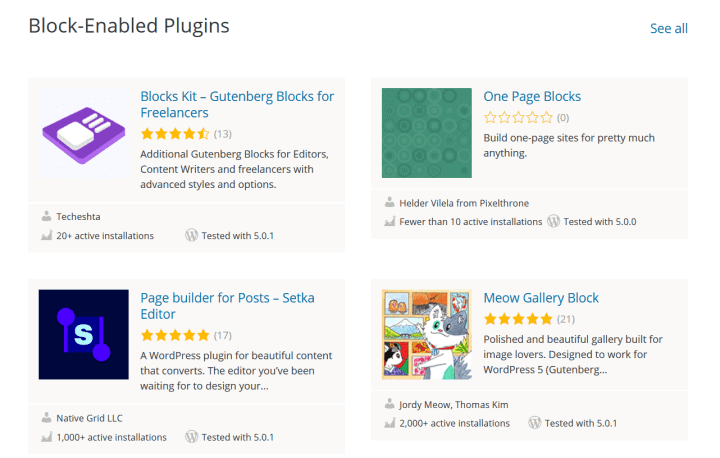 Four Block-Enabled Plugins