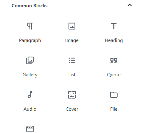 List of Common Blocks