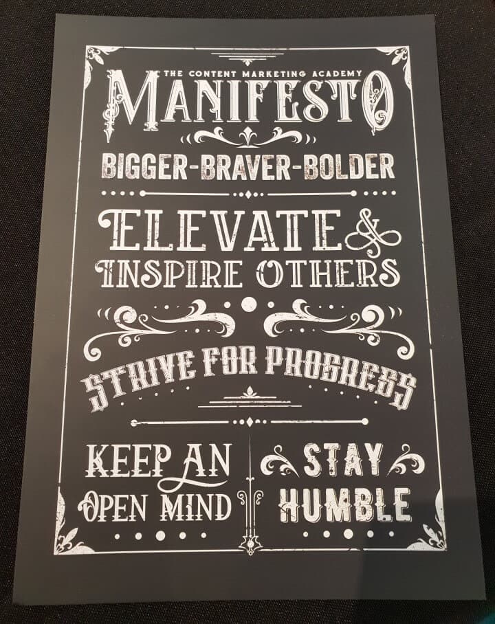 The CMA manifesto