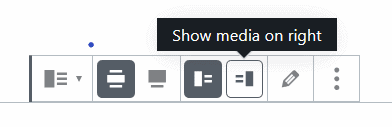 The toolbar with the Show media on right button