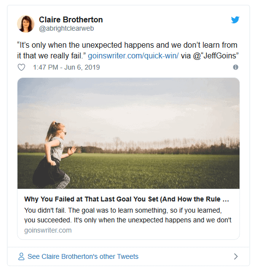 A Tweet embed in a post