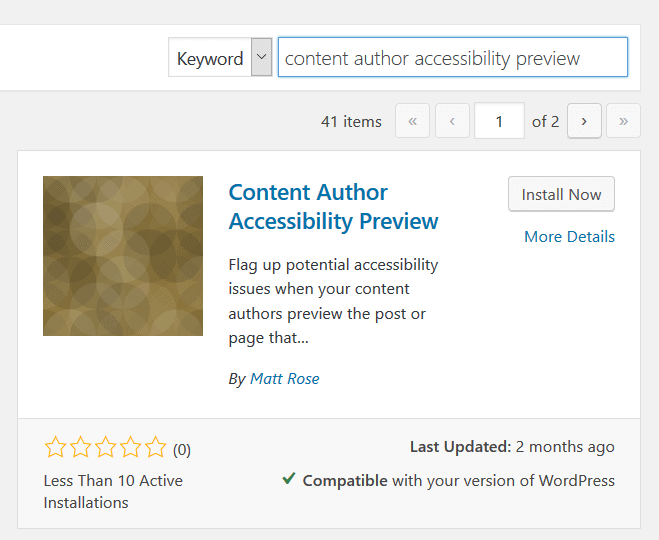 Content Author Accessibility Preview plugin