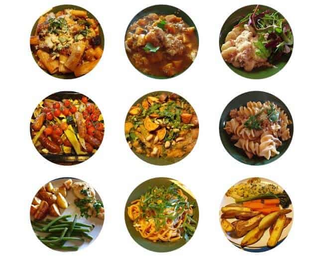 A circular grid of Google Photos tagged Food