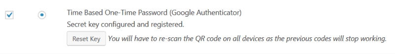 2-factor authentication is configured