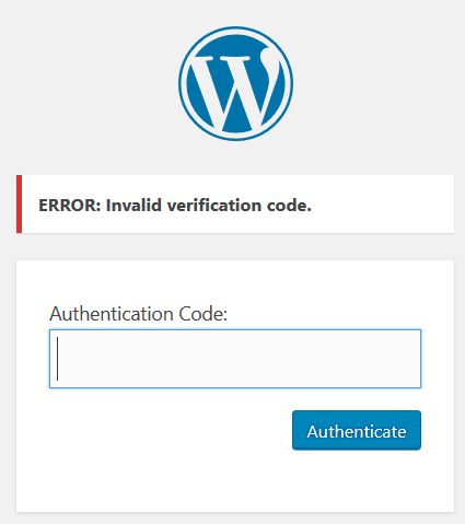 Error: Invalid verification code