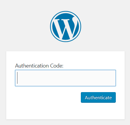 Authentication Code prompt