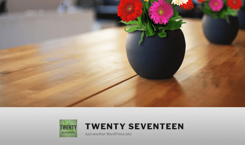 Twenty Seventeen full cover image with gradient and background
