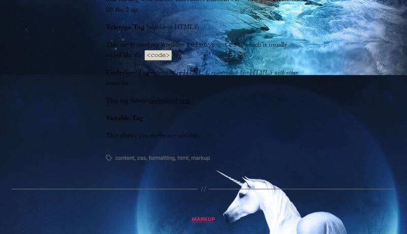 Unicorn background image with the Repeat preset