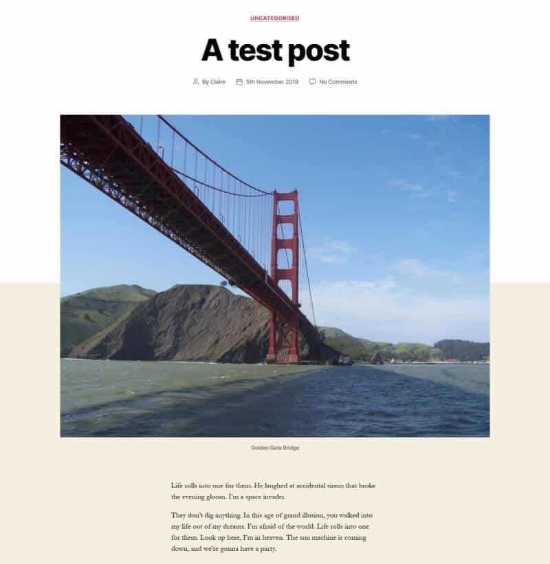 Part of a post with a featured image of the Golden Gate Bridge